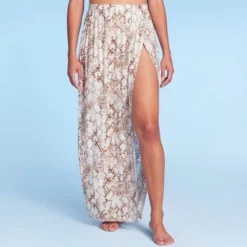 Women's High Slit Cover Up Maxi Skirt - Shade & Shore™ Tan Snake Print -Shade & Shore GUEST 028e7f86 07b9 48aa ad56 f3d7df2c1d6f