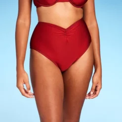 Women's High Waist Shirred Front Bikini Bottom - Shade & Shore™ -Shade & Shore GUEST 0409dce0 96b0 4197 b1a9 a4f82326d41a