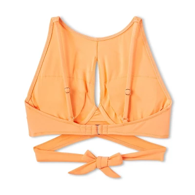 Women's High Neck Cut Out Underwire Bikini Top - Shade & Shore™ Orange 8 Women's High Neck Cut Out Underwire Bikini Top - Shade & Shore™ Orange - Image 6