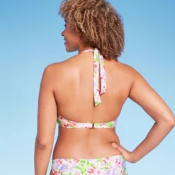 Women's Halter Center Front Ring Bralette Bikini Top - Shade & Shore™ Multi Floral Print -Shade & Shore GUEST 072e659b 1ac8 44e3 a063 c98f6c64b5a4