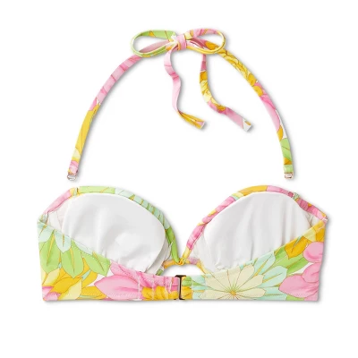 Women's V-Wire Bandeau Halter Bikini Top - Shade & Shore™ Multi Floral Print 8 Women's V-Wire Bandeau Halter Bikini Top - Shade & Shore™ Multi Floral Print - Image 6