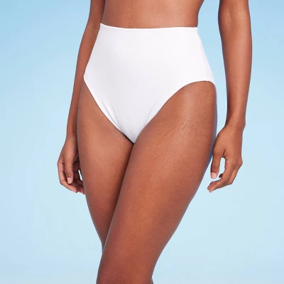 Women's High Waist High Leg Ribbed Medium Coverage Bikini Bottom - Shade & Shore™ 11 Women's High Waist High Leg Ribbed Medium Coverage Bikini Bottom - Shade & Shore™ - Image 9
