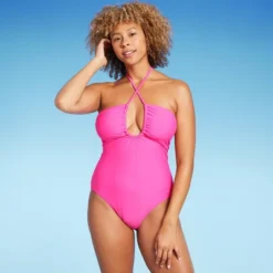 Women's Halter Keyhole Bandeau One Piece Swimsuit - Shade & Shore™ -Shade & Shore GUEST 1677fffa 0863 4a9f 89f2 1ed56082cf44