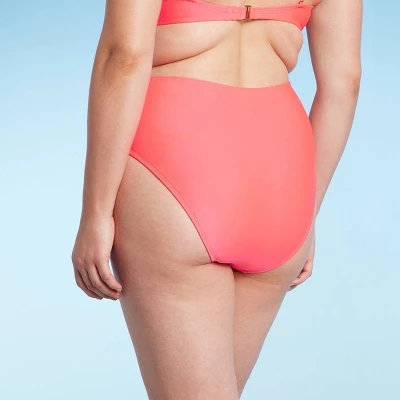 Women's High Waist Cheeky Bikini Bottom - Shade & Shore™ Pink 6 Women's High Waist Cheeky Bikini Bottom - Shade & Shore™ Pink - Image 4
