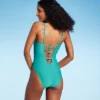 Women's Lace-Up One Piece Swimsuit - Shade & Shore™ Teal -Shade & Shore GUEST 17a8816d 439b 46c4 a081 cda283b9fb6e