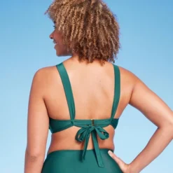 Women's Twist Center Front Bandeau Bikini Top - Shade & Shore™ Green -Shade & Shore GUEST 1869343f 8923 4968 b6cc e5becfb7dcac