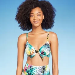 Women's Tie Detail Underwire Bikini Top - Shade & Shore™ Multi Palm Print -Shade & Shore GUEST 1b8bda90 6e9a 4a2c b031 46847bdfbb29