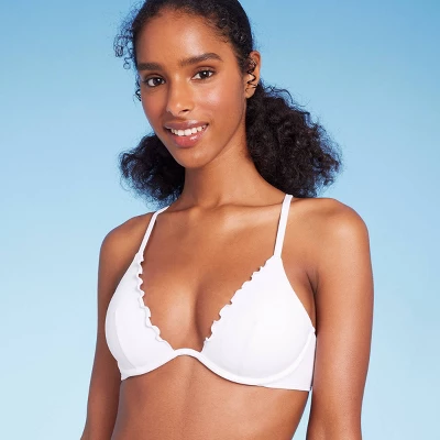 Women's Underwire Ruffle Trim Bikini Top - Shade & Shore™ White 4 Women's Underwire Ruffle Trim Bikini Top - Shade & Shore™ White - Image 2