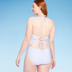 Women's Cut Out Halter Lurex One Piece Swimsuit - Shade & Shore™ Cream -Shade & Shore GUEST 2034cdea 8693 40f6 888d 235e66a4541b