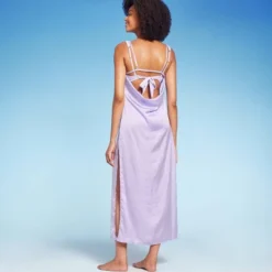 Women's Cowl Back Cover Up Slip Dress - Shade & Shore⢠Light Purple