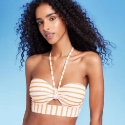 Women's Lightly Lined Tunneled Front Keyhole Bikini Top - Shade & Shore™ Orange -Shade & Shore GUEST 25b63c75 b195 42f9 bb74 63f04902908e
