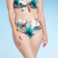 Women's High Waist Medium Coverage Bikini Bottom - Shade & Shore™ Multi Palm Print -Shade & Shore GUEST 2c6642f4 7457 4e2f 8d58 74e397f7481c