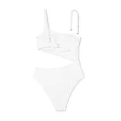 Women's One Shoulder Cut Out Extra Cheeky One Piece Swimsuit - Shade & Shore™ White -Shade & Shore GUEST 32641491 870a 490c bfa1 27a50d0f81be