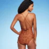 Women's Side-Tie Plunge One Piece Swimsuit - Shade & Shore™ Animal Print -Shade & Shore GUEST 344fbb07 4cc9 44af 8ce2 ced1fe46fb7e