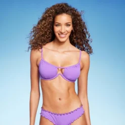 Women's Tunneled Neckline Underwire Bikini Top - Shade & Shore™ Purple -Shade & Shore GUEST 3502eb89 b388 4c87 aae8 edb98bfa4288