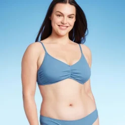 Women's Shirred Ribbed Bralette Bikini Top - Shade & Shore™ -Shade & Shore GUEST 3767f9d4 aabc 430c 8de3 175e70a36977