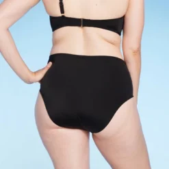 Women's High Waist Twist-Front Bikini Bottom - Shade & Shore™ Black -Shade & Shore GUEST 3a756a72 72d0 49e0 931a 46e33032a827