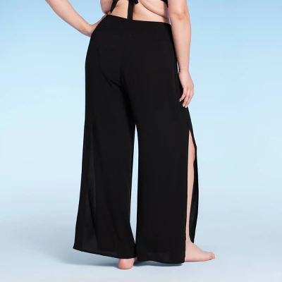 Women's Smocked Waist Side Slit Cover Up Pants - Shade & Shore™ 5 Women's Smocked Waist Side Slit Cover Up Pants - Shade & Shore™ - Image 3