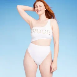 Women's One Shoulder Cut Out Extra Cheeky One Piece Swimsuit - Shade & Shore™ White -Shade & Shore GUEST 3e78908c 6025 418e 8bca d6dbd23ec348