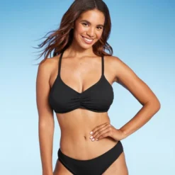 Women's Shirred Ribbed Bralette Bikini Top - Shade & Shore™ -Shade & Shore GUEST 41e52e01 2ffd 444f adba 6645e6e204a3