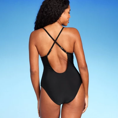 Women's Plunge Hardware Trim Cheeky One Piece Swimsuit - Shade & Shore™ 3 Women's Plunge Hardware Trim Cheeky One Piece Swimsuit - Shade & Shore™