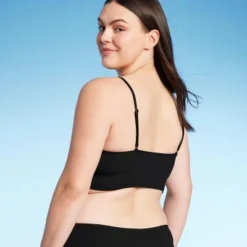 Women's Longline Ribbed Bikini Top - Shade & Shore™ -Shade & Shore GUEST 4f010f6c 0632 4aa6 b6c7 728d70143eed