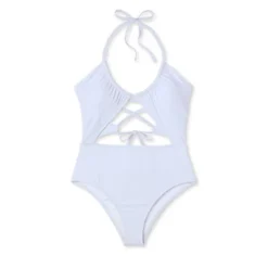 Women's Cut Out Halter Lurex One Piece Swimsuit - Shade & Shore™ Cream -Shade & Shore GUEST 51bbd19b a76f 462b 8339 2e50b4ab0890