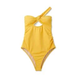 Women's Asymmetric Twist One Piece Swimsuit - Shade & Shore™ Gold -Shade & Shore GUEST 5b97c344 6658 4e63 b520 73db51b1a99e