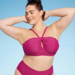 Women's High Neck Keyhole Braided Strap Bikini Top - Shade & Shore™ Purple -Shade & Shore GUEST 5ed176cd 146b 419a 966b 8e5b21dc97bd