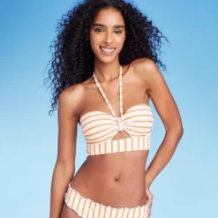 Women's Lightly Lined Tunneled Front Keyhole Bikini Top - Shade & Shore™ Orange -Shade & Shore GUEST 69943a7a 8de8 4211 96c0 ed9f499eb947
