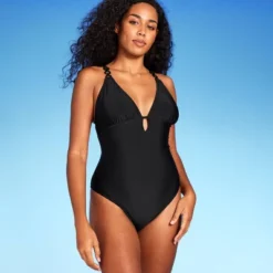 Women's Plunge Hardware Trim Cheeky One Piece Swimsuit - Shade & Shore™ 10 Women's Plunge Hardware Trim Cheeky One Piece Swimsuit - Shade & Shore™ -Shade & Shore GUEST 6d71b1e9 4760 4205 960f ff243806a84a