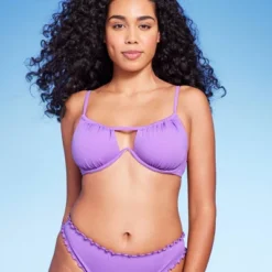 Women's Tunneled Neckline Underwire Bikini Top - Shade & Shore™ Purple -Shade & Shore GUEST 6f0c3473 ae9e 495d 8843 38b9bc8c56ce