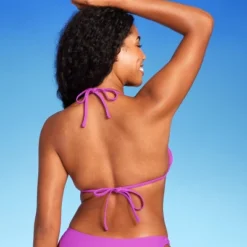 Women's Macramé Detail Halter Triangle Bikini Top - Shade & Shore™ Purple -Shade & Shore GUEST 6f710d9f 93c8 4634 9b7d 3f50989fff17