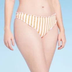 Women's Ruffle Cheeky Bikini Bottom - Shade & Shore™ Orange -Shade & Shore GUEST 71aab7ce 9fd3 4b2b 9750 e57ab7ace9da
