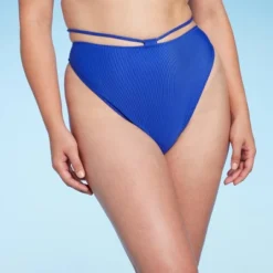 Women's Strappy Ribbed High Waist Extra High Leg Extra Cheeky Bikini Bottom - Shade & Shore™ -Shade & Shore GUEST 73380e5c b3a8 484f 9d93 55ab3603ec69