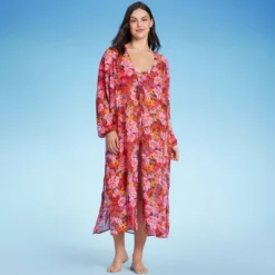 Women's Long Sleeve Open-Front Maxi Cover Up - Shade & Shore™ Multi Floral Print -Shade & Shore GUEST 75a28690 453e 41d9 8d29 afbf6312eefd