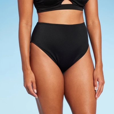 Women's High Waist High Leg Ribbed Medium Coverage Bikini Bottom - Shade & Shore™ 5 Women's High Waist High Leg Ribbed Medium Coverage Bikini Bottom - Shade & Shore™ - Image 3
