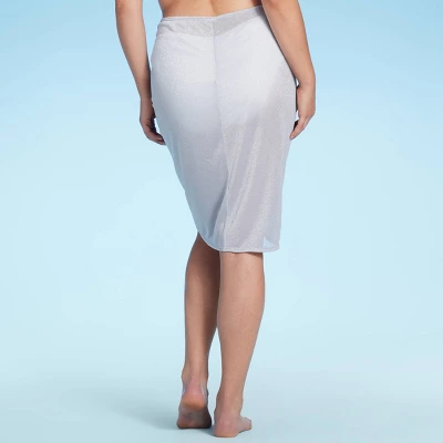 Women's Lurex Tunneled Front Cover Up Skirt - Shade & Shore™ White 6 Women's Lurex Tunneled Front Cover Up Skirt - Shade & Shore™ White - Image 4