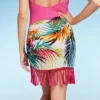 Women's Side-Tie Fringe Cover Up Sarong - Shade & Shore™ Multi Tropical Print