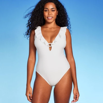Women's Ruffle Plunge One Piece Swimsuit - Shade & Shore™ 7 Women's Ruffle Plunge One Piece Swimsuit - Shade & Shore™ - Image 5