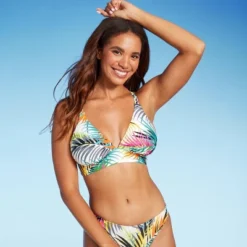 Women's Braided Strap Triangle Longline Bikini Top - Shade & Shore™ Multi Tropical Print -Shade & Shore GUEST 81252ad2 96c9 41f0 9d8d ed1af724ff2d