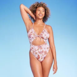 Women's Ribbed Plunge Front Cut Out One Piece Swimsuit - Shade & Shore™ -Shade & Shore GUEST 81a8d6a9 c50a 4b48 8877 0fe0e1ead45a