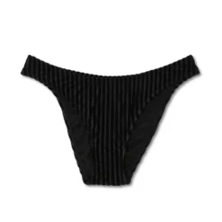 Women's Velour Ribbed Cheeky Bikini Bottom - Shade & Shore™ Black -Shade & Shore GUEST 84ae44cb c7d4 4f62 a5ec 21f5f409d5b8