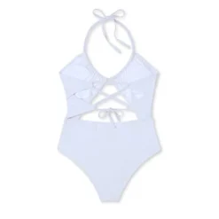 Women's Cut Out Halter Lurex One Piece Swimsuit - Shade & Shore™ Cream -Shade & Shore GUEST 84cd0e6e 67f1 4990 9a50 7ae76a923f01