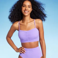 Women's Shirred Longline Bikini Top - Shade & Shore™ Purple -Shade & Shore GUEST 8cd4b703 1440 44b1 929c e9858024927b