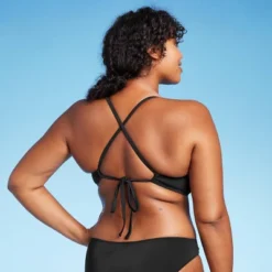 Women's Ribbed Longline V-Wire Bikini Top - Shade & Shore™ -Shade & Shore GUEST 8e51cd06 f5b2 4122 8ec6 d757e3de52b1