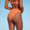 Women's High Waist Extra Cheeky High Leg Jacquard Bikini Bottom - Shade & Shore™ Orange -Shade & Shore GUEST 8f845c47 c02f 437a a153 f9d9e01582b7
