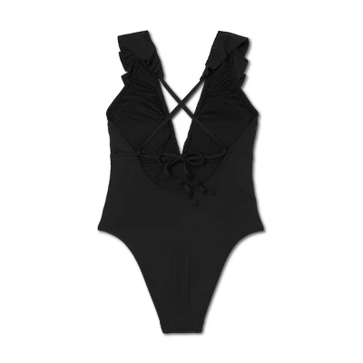 Women's Plunge Flounce Neckline One Piece Swimsuit - Shade & Shore™ 7 Women's Plunge Flounce Neckline One Piece Swimsuit - Shade & Shore™ - Image 5