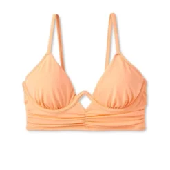 Women's Shirred Keyhole Underwire Bikini Top - Shade & Shore™ Peach -Shade & Shore GUEST 947bd82c 08f1 4226 8712 5e0ed4e7950c