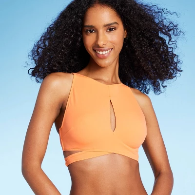 Women's High Neck Cut Out Underwire Bikini Top - Shade & Shore™ Orange 4 Women's High Neck Cut Out Underwire Bikini Top - Shade & Shore™ Orange - Image 2